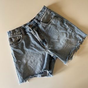 Brandy Melville J. Galt Denim Jean Cutoff Shorts Size Small Raw Hem Frayed Jeans